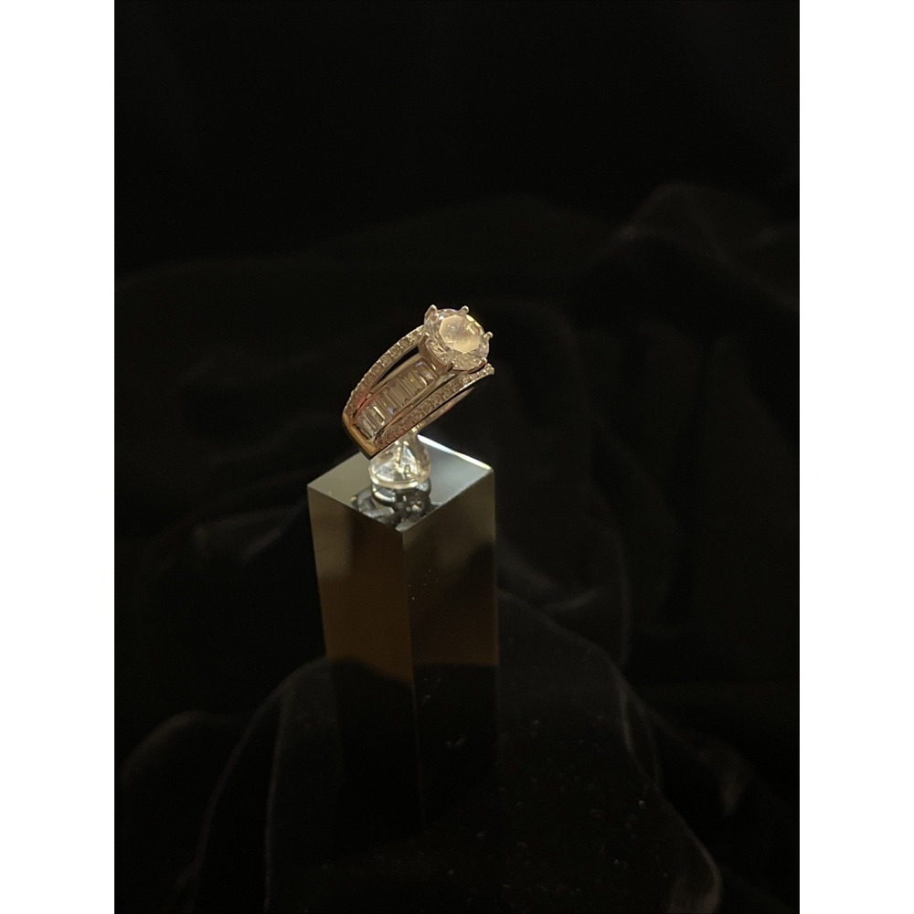 JTV GM 9.25 Sterling Silver CZ Engagement Wedding Anniversary Ring Size 5 - Picture 3 of 11